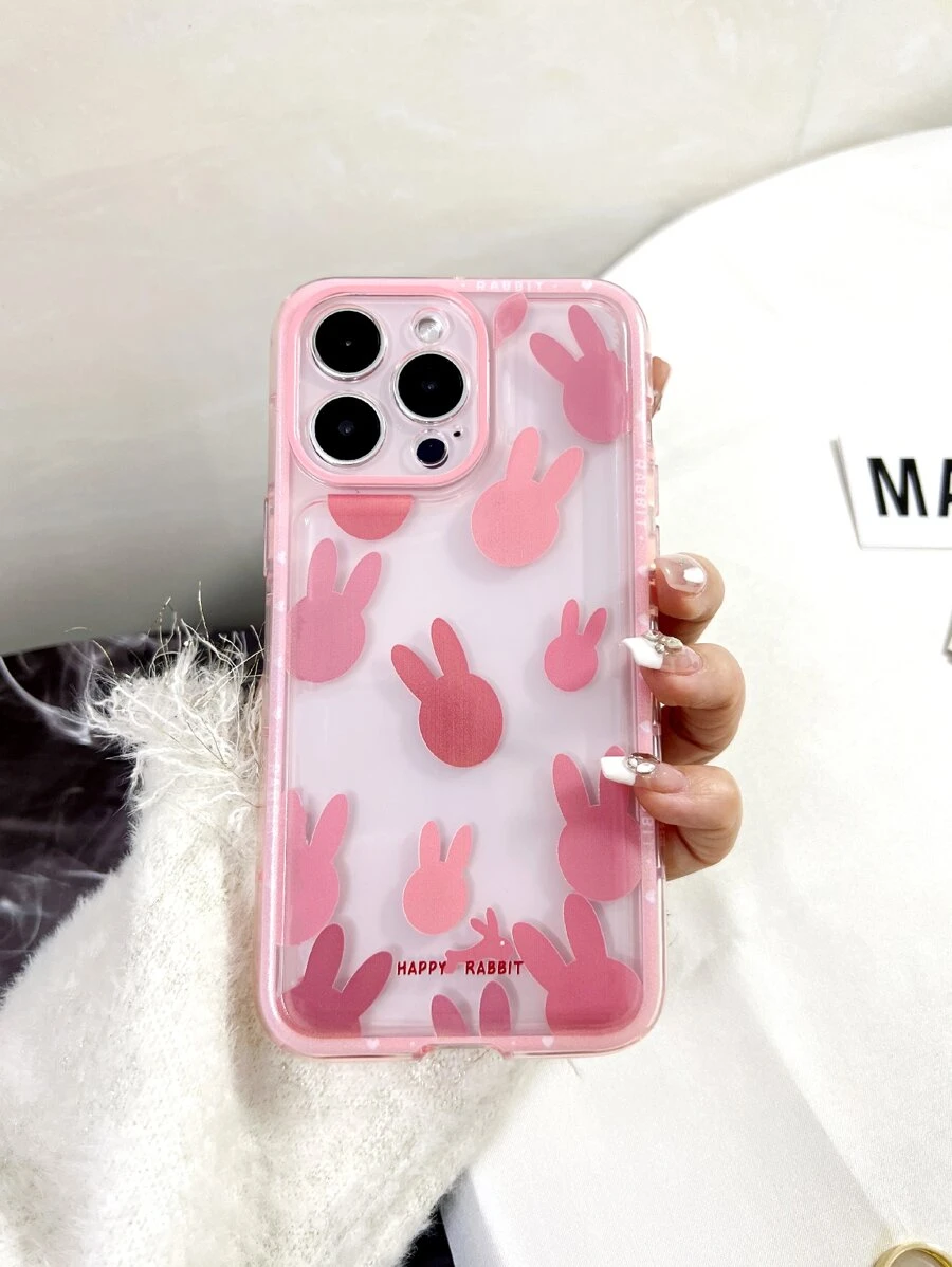 Funda de celular transparente con estampado de conejo - Multicolor - Ver 1