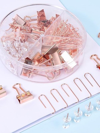 72pcs Paper Clip & Binder Clip Set Back To School