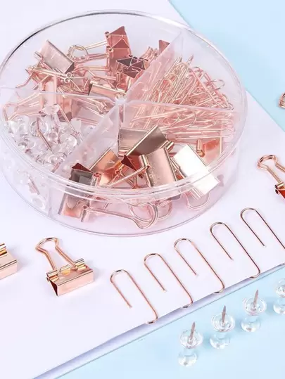 Set de 72 piezas de clips de papel y sujetadores, de vuelta a la escuela