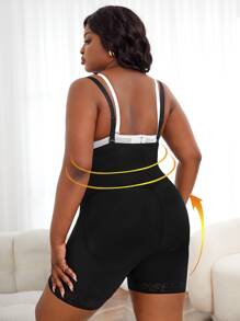 Shorts de fajas con cremallera delantera - Negro - Ver 2