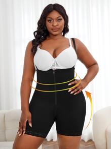 Shorts de fajas con cremallera delantera - Negro - Ver 3