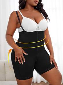 Shorts de fajas con cremallera delantera - Negro - Ver 4