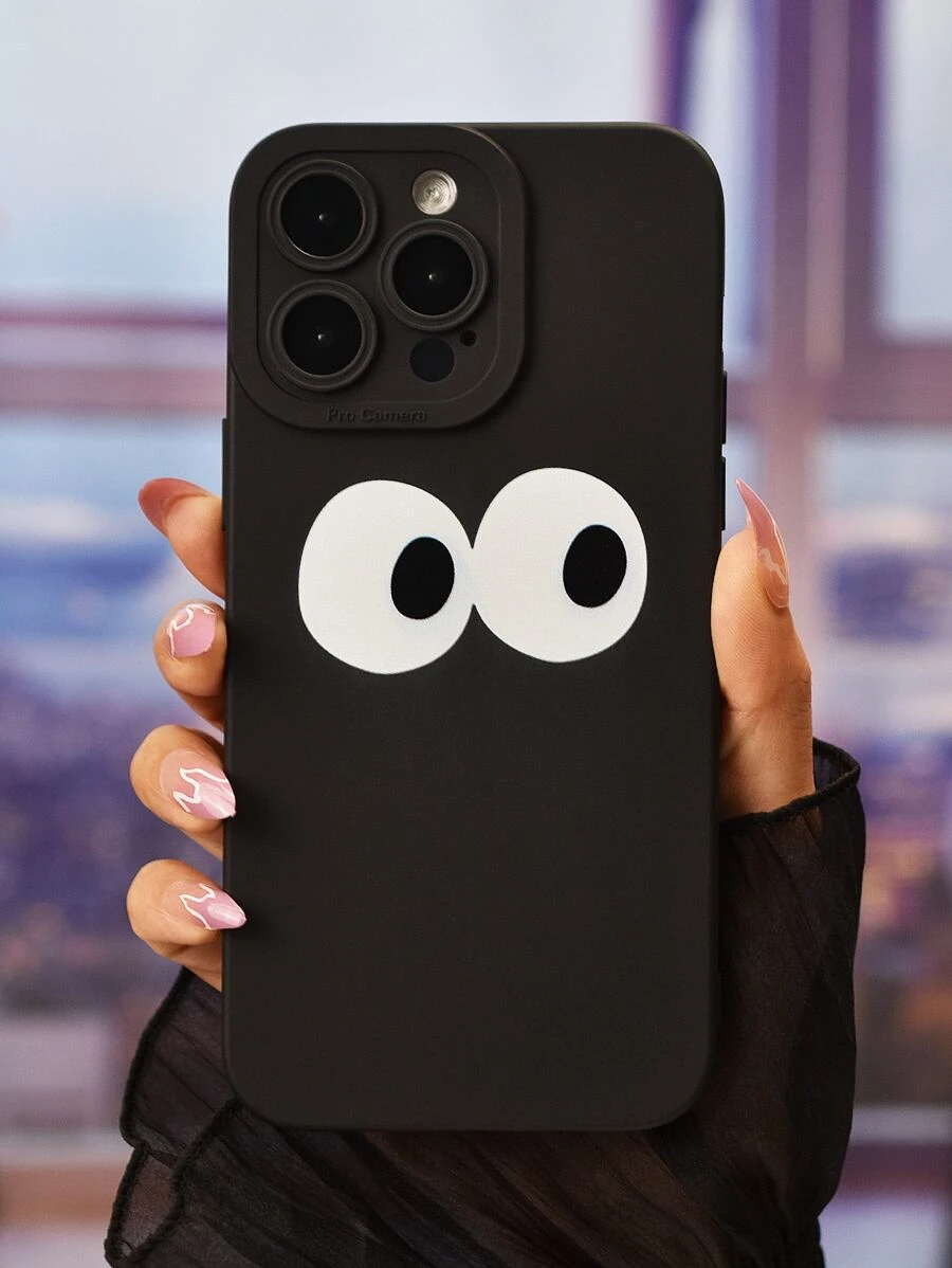 Vỏ điện thoại họa tiết mắt hoạt hình - Đen và trắng - Xem 1