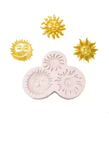 1pc Sun & Moon Face Silicone Mold For Handmade Clay, Resin, Soap Crafting DIY