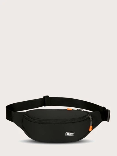 Men Letter Patch Bum Bag