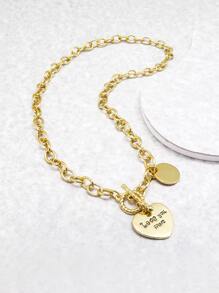 Collar con accesorio de corazón - Amarillo Oro - Ver 1