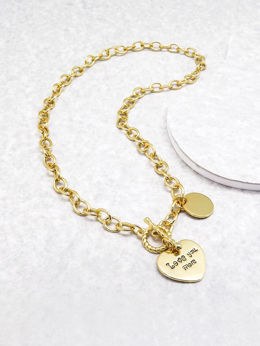 Collar con accesorio de corazón - Amarillo Oro - Ver 1