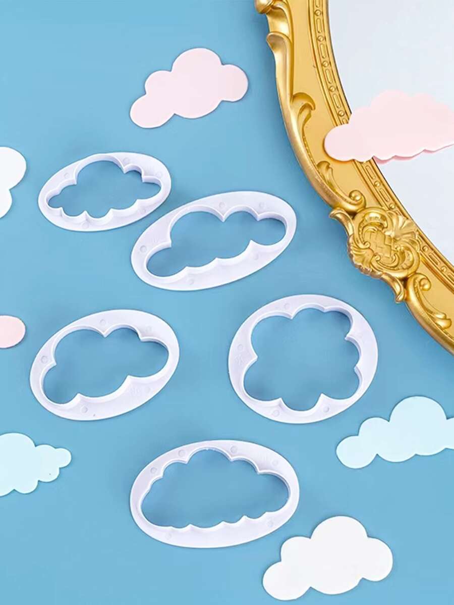 5入組PP曲奇模具現代家用雲形曲奇模具 - 白色 - 查看 1