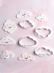 5入組PP曲奇模具現代家用雲形曲奇模具 - 白色 - 查看 5