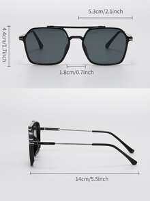 2 件装男士飞行员款塑料时尚眼镜 - 彩色 - 查看 6