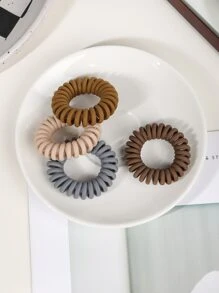 5 chiếc dây buộc tóc bằng dây cuộn rắn - Nhiều màu - Xem 2