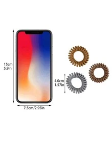 5 chiếc dây buộc tóc bằng dây cuộn rắn - Nhiều màu - Xem 3