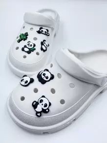 7pcs Panda & Bamboo Design Shoe Decoration, Silicone Cute Accessories For Clogs - Multicolor - View 3