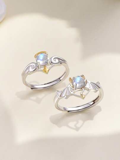 2入組/套情侶翅膀裝飾戒指