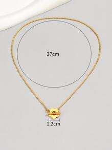 1pc Simple Fashion Stainless Steel Gold Plated Flower Necklace For Women, Daily Wear Women's Jewelry, Women's Gift Valentines,Mom,Mother,Mother's Day,Gift - Yellow Gold - View 4