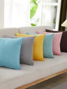 1入組黃色靠墊套極簡主義亞麻裝飾抱枕套適合家用 - 黃色 - 查看 4