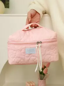 雲紋手提化妝包 - 粉色 - 查看 3