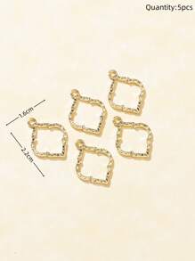 5入組/套幾何DIY吊墜 - 金黃色 - 查看 3