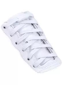 1對滌綸鞋白色無繫帶鞋帶適用於運動鞋