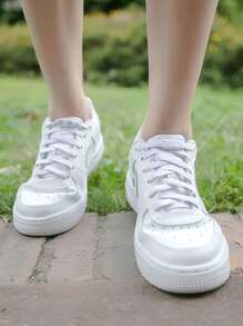 1對滌綸鞋白色無繫帶鞋帶適用於運動鞋