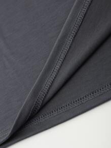 Manfinity Homme Men Letter Graphic Tee - Dark Grey - View 4