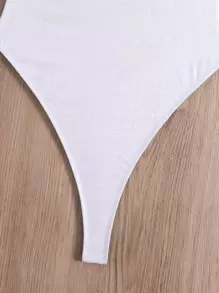 Swim SXY 素色交叉連體泳衣 - 白色 - 查看 6