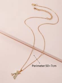 RINTOLER 方晶鋯石字母和皇冠吊墜項鏈 - 金黃色 - 查看 8