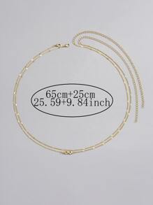 2 cái/bộ Chuỗi thắt lưng tối giản - Vàng - Xem 3