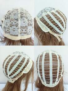 Peluca sintética cosplay extra larga recto con tupe - Marrón - Ver 6