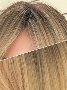 Peluca sintética largo recto con tupe - Dorado - Ver 7