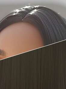 Peluca sintética largo recto - Negro - Ver 7