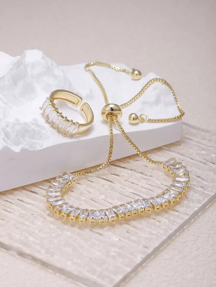 Pulsera zirconia cúbica & Anillo