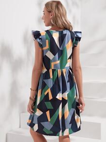 EMERY ROSE Đầm Túi Xù Tất cả trên in Hình học Giải trí - Nhiều màu - Xem 2