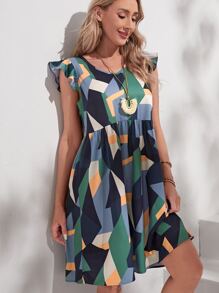 EMERY ROSE Đầm Túi Xù Tất cả trên in Hình học Giải trí - Nhiều màu - Xem 5