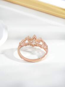 Rhinestone Decor Ring - Rose Gold - View 3