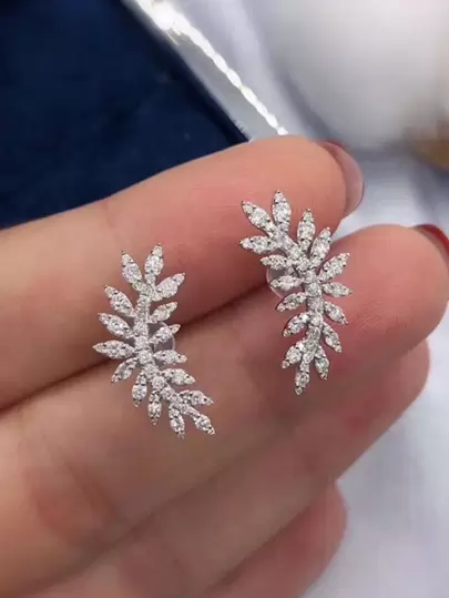 1 对时尚天使翼耳环，适合女士，翼形耳钉，仙女翼耳环，送给妈妈的独特礼物（无盒）