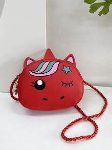 1 件 Young Girlpu 皮革拉鍊閉合可愛兒童迷你斜背包適合日常使用,四季皆宜