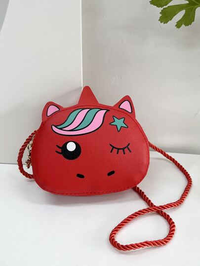 1 件 Young Girlpu 皮革拉鍊閉合可愛兒童迷你斜背包適合日常使用,四季皆宜