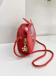 1 件 Young Girlpu 皮革拉鍊閉合可愛兒童迷你斜背包適合日常使用,四季皆宜