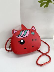 1 件 Young Girlpu 皮革拉鍊閉合可愛兒童迷你斜背包適合日常使用,四季皆宜