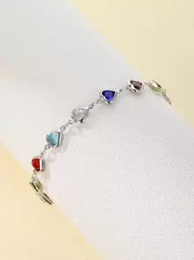 水钻心形装饰手链情人节 - 彩色 - 查看 4