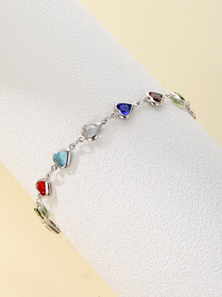 水钻心形装饰手链情人节 - 彩色 - 查看 4