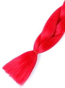 長款合成纖維接髮 - 紅色 - 查看 5