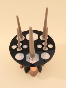 幾何設計化妝刷乾燥架，1入組碗碟乾燥架大號亞克力支架用於展示化妝刷收納化妝刷架美容收納工具化妝品展示架支架化妝黑色 - 黑色 - 查看 1