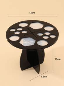 幾何設計化妝刷乾燥架，1入組碗碟乾燥架大號亞克力支架用於展示化妝刷收納化妝刷架美容收納工具化妝品展示架支架化妝黑色 - 黑色 - 查看 5