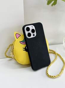 1個少女pu皮革拉鍊關閉可愛的兒童小型斜背包,適合四季日常使用 - 黃色 - 查看 3