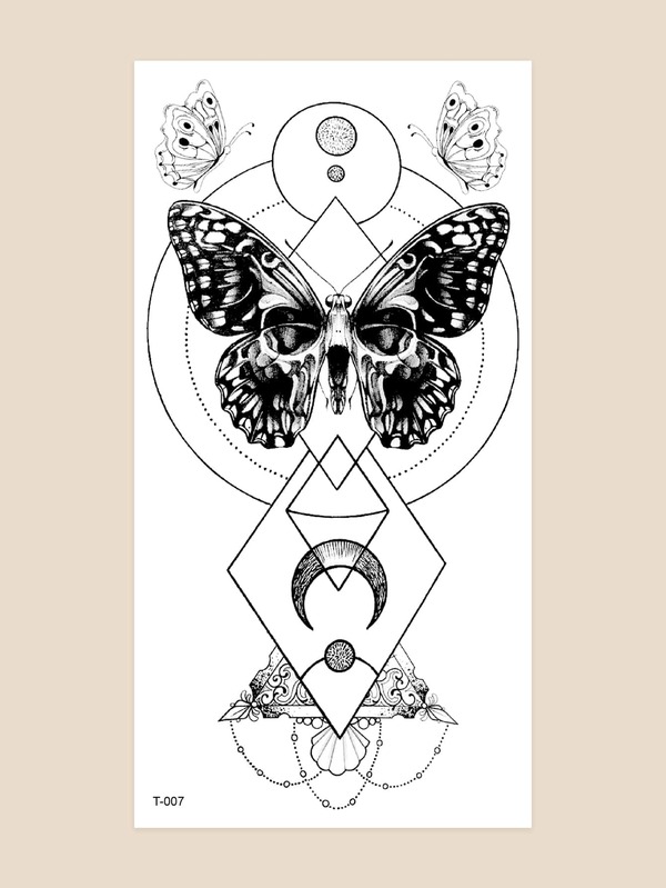 1sheet Butterfly Pattern Tattoo Sticker