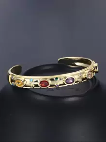 1 chiếc vòng tay cổ điển, trang sức thiết kế tối giản sang trọng, phụ kiện đa năng và thanh lịch dành cho phụ nữ - Vàng - Xem 3