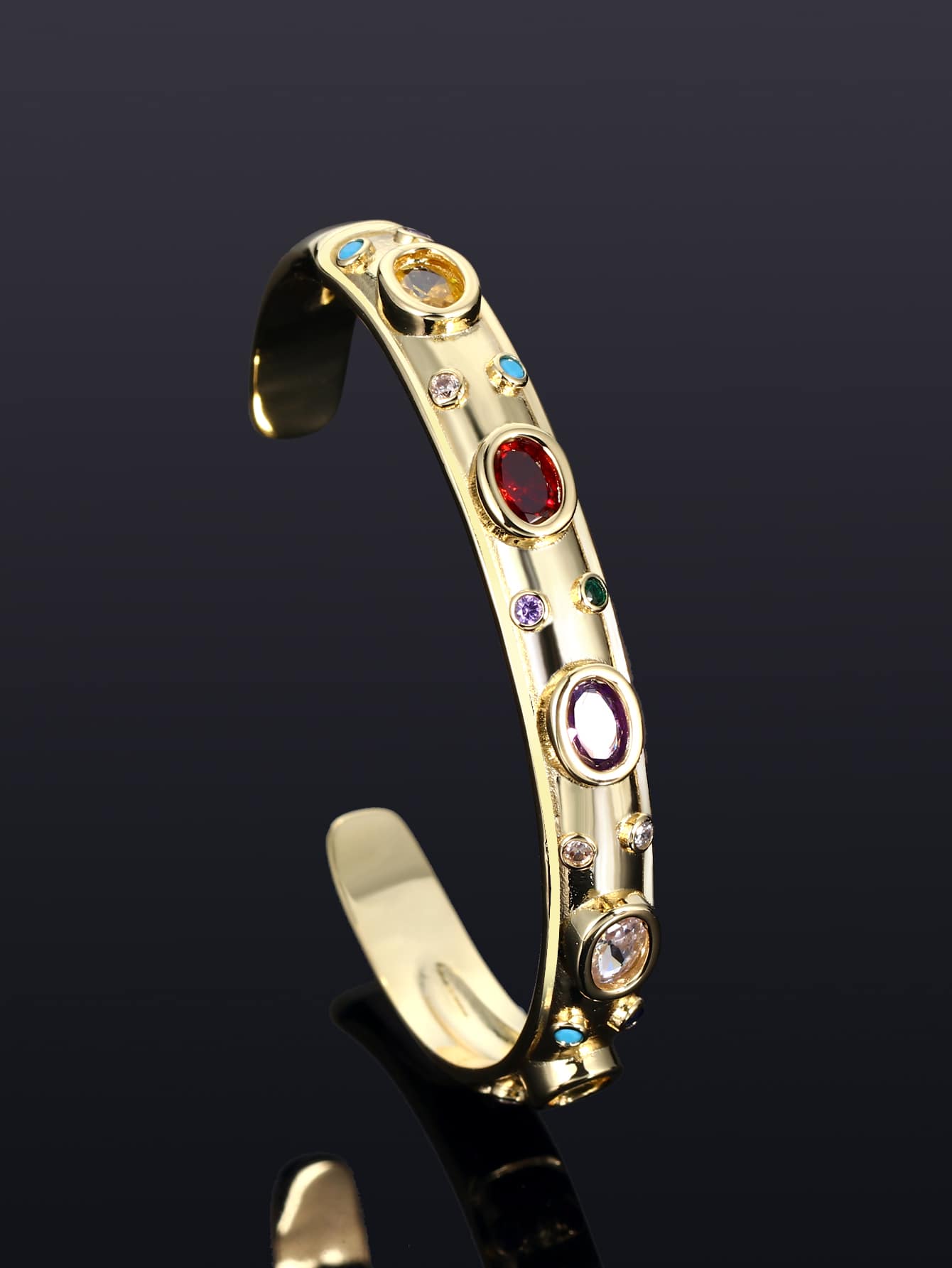 1 chiếc vòng tay cổ điển, trang sức thiết kế tối giản sang trọng, phụ kiện đa năng và thanh lịch dành cho phụ nữ - Vàng - Xem 1