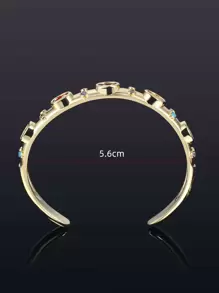 1 chiếc vòng tay cổ điển, trang sức thiết kế tối giản sang trọng, phụ kiện đa năng và thanh lịch dành cho phụ nữ - Vàng - Xem 4